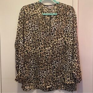 DR2 Leopard Print Blouse Size Medium